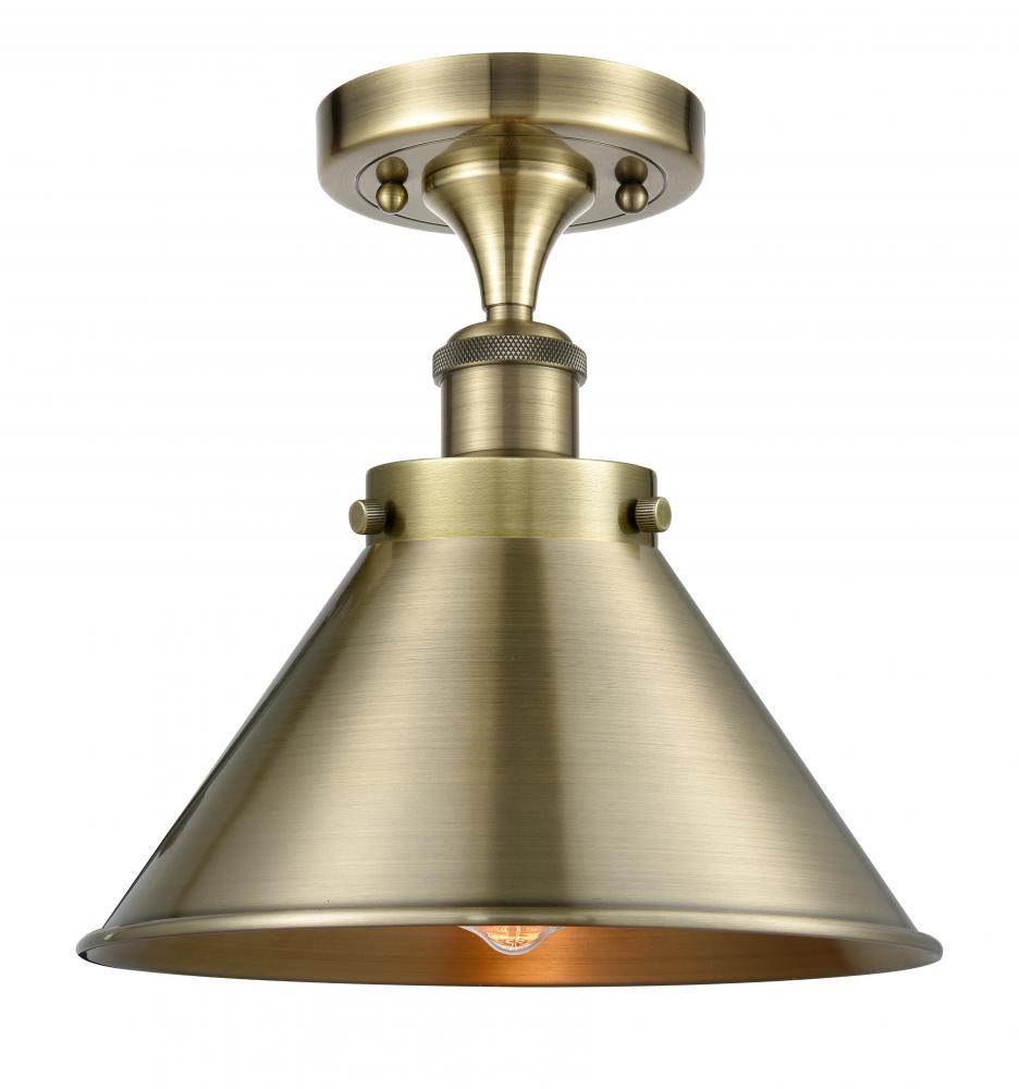 Briarcliff - 1 Light - 10 inch - Antique Brass - Semi-Flush Mount