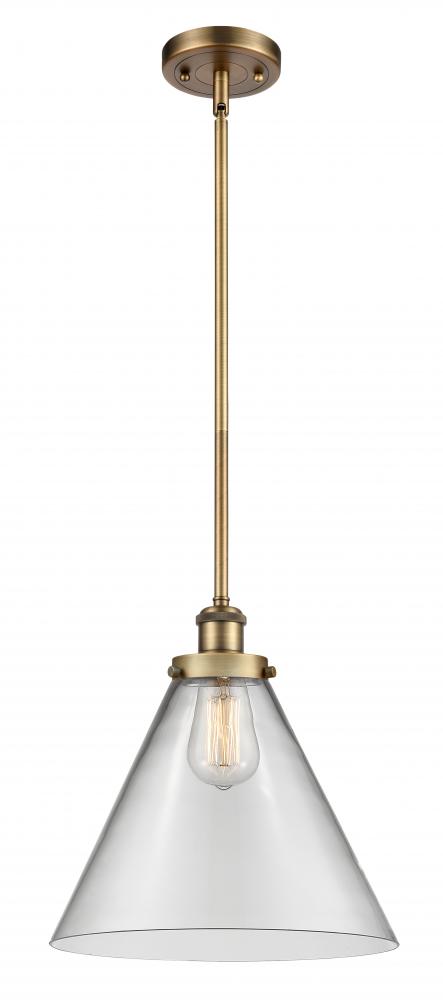 Cone - 1 Light - 12 inch - Brushed Brass - Mini Pendant