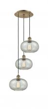 Innovations Lighting 113B-3P-AB-G249 - Gorham - 3 Light - 16 inch - Antique Brass - Cord Hung - Multi Pendant