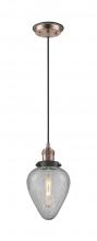 Innovations Lighting 201CBP-ACBK-G165 - Geneseo - 1 Light - 7 inch - Antique Copper - Cord hung - Mini Pendant