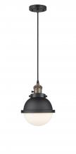 Innovations Lighting 201CSW-BAB-HFS-61-BK - Hampden - 1 Light - 7 inch - Black Antique Brass - Cord hung - Mini Pendant