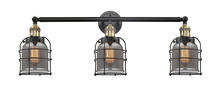 Innovations Lighting 205-BAB-G53-CE-LED - Bell Cage - 3 Light - 31 inch - Black Antique Brass - Bath Vanity Light