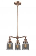 Innovations Lighting 207-AC-G53-LED - Bell - 3 Light - 19 inch - Antique Copper - Stem Hung - Chandelier