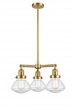 Innovations Lighting 207-SG-G324 - Olean - 3 Light - 19 inch - Satin Gold - Stem Hung - Chandelier