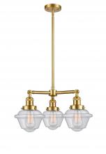 Innovations Lighting 207-SG-G534 - Oxford - 3 Light - 20 inch - Satin Gold - Stem Hung - Chandelier