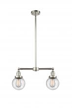 Innovations Lighting 209-PN-G204-6 - Beacon - 2 Light - 23 inch - Polished Nickel - Stem Hung - Island Light