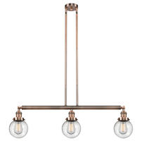 Innovations Lighting 213-AC-G204-6 - Beacon - 3 Light - 39 inch - Antique Copper - Stem Hung - Island Light