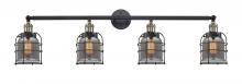 Innovations Lighting 215-BAB-G53-CE-LED - Bell Cage - 4 Light - 42 inch - Black Antique Brass - Bath Vanity Light