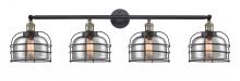 Innovations Lighting 215-BAB-G73-CE-LED - Bell Cage - 4 Light - 44 inch - Black Antique Brass - Bath Vanity Light