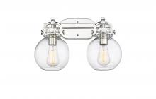 Innovations Lighting 410-2W-PN-G410-7CL - Newton Sphere - 2 Light - 17 inch - Polished Nickel - Bath Vanity Light