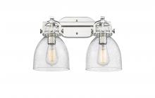 Innovations Lighting 410-2W-PN-G412-7SDY - Newton Bell - 2 Light - 17 inch - Polished Nickel - Bath Vanity Light