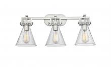 Innovations Lighting 411-3W-SN-G411-7SDY - Newton Cone - 3 Light - 27 inch - Brushed Satin Nickel - Bath Vanity Light