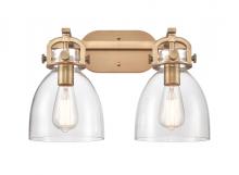 Innovations Lighting 412-2W-BB-7CL-LED - Newton Bell - 2 Light - 17 inch - Brushed Brass - Bath Vanity Light