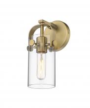 Innovations Lighting 423-1W-BB-4CL-LED - Pilaster - 1 Light - 7 inch long Glass - Brushed Brass - Sconce