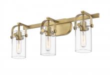 Innovations Lighting 423-3W-BB-4CL-LED - Pilaster - 3 Light - 24 inch - Brushed Brass - Bath Vanity Light