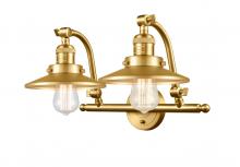 Innovations Lighting 515-2W-SG-M4-SG-LED - Railroad - 2 Light - 18 inch - Satin Gold - Bath Vanity Light