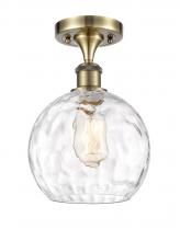 Innovations Lighting 516-1C-AB-G1215-8-LED - Athens Water Glass - 1 Light - 8 inch - Antique Brass - Semi-Flush Mount