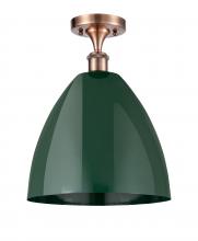 Innovations Lighting 516-1C-AC-MBD-12-GR - Plymouth - 1 Light - 12 inch - Antique Copper - Semi-Flush Mount