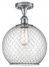 Innovations Lighting 516-1C-PC-G122-10CBK - Farmhouse Chicken Wire - 1 Light - 10 inch - Polished Chrome - Semi-Flush Mount