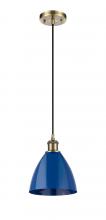 Innovations Lighting 516-1P-AB-MBD-75-BL-LED - Plymouth - 1 Light - 8 inch - Antique Brass - Cord hung - Mini Pendant