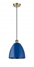 Innovations Lighting 516-1P-AB-MBD-9-BL-LED - Plymouth - 1 Light - 9 inch - Antique Brass - Cord hung - Mini Pendant