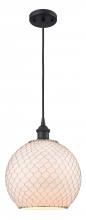 Innovations Lighting 516-1P-BK-G121-10CSN-LED - Farmhouse Chicken Wire - 1 Light - 10 inch - Matte Black - Cord hung - Mini Pendant