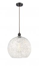 Innovations Lighting 516-1P-OB-G1216-14WM - White Mouchette - 1 Light - 14 inch - Oil Rubbed Bronze - Cord Hung - Pendant