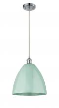 Innovations Lighting 516-1P-PC-MBD-12-SF - Plymouth - 1 Light - 12 inch - Polished Chrome - Cord hung - Mini Pendant