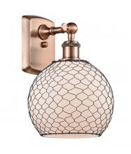 Innovations Lighting 516-1W-AC-G121-8CBK - Farmhouse Chicken Wire - 1 Light - 8 inch - Antique Copper - Sconce