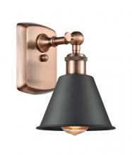 Innovations Lighting 516-1W-AC-M8-BK - Smithfield - 1 Light - 7 inch - Antique Copper - Sconce