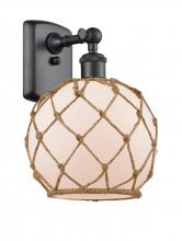 Innovations Lighting 516-1W-BK-G121-8RB-LED - Farmhouse Rope - 1 Light - 8 inch - Matte Black - Sconce