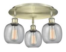 Innovations Lighting 516-3C-AB-G104 - Belfast - 3 Light - 18 inch - Antique Brass - Flush Mount