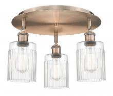 Innovations Lighting 516-3C-AC-G342 - Hadley - 3 Light - 16 inch - Antique Copper - Flush Mount