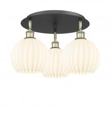 Innovations Lighting 516-3C-BAB-G1217-8WV - White Venetian - 3 Light - 20 inch - Black Antique Brass - Flush Mount