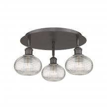 Innovations Lighting 516-3C-OB-G555-6CL - Ithaca - 3 Light - 18 inch - Oil Rubbed Bronze - Flush Mount