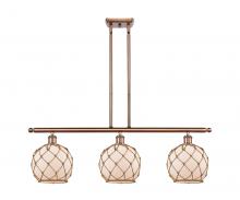 Innovations Lighting 516-3I-AC-G121-8RB - Farmhouse Rope - 3 Light - 36 inch - Antique Copper - Cord hung - Island Light