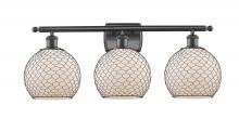 Innovations Lighting 516-3W-OB-G121-8CBK - Farmhouse Chicken Wire - 3 Light - 28 inch - Oil Rubbed Bronze - Bath Vanity Light