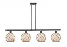 Innovations Lighting 516-4I-BK-G121-8RB-LED - Farmhouse Rope - 4 Light - 48 inch - Matte Black - Cord hung - Island Light