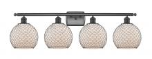 Innovations Lighting 516-4W-BK-G121-8CBK-LED - Farmhouse Chicken Wire - 4 Light - 38 inch - Matte Black - Bath Vanity Light