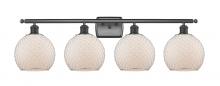 Innovations Lighting 516-4W-BK-G121-8CSN-LED - Farmhouse Chicken Wire - 4 Light - 38 inch - Matte Black - Bath Vanity Light