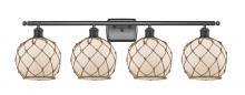 Innovations Lighting 516-4W-BK-G121-8RB-LED - Farmhouse Rope - 4 Light - 38 inch - Matte Black - Bath Vanity Light