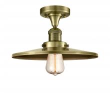 Innovations Lighting 517-1CH-AB-MFR-AB-12-LED - Railroad - 1 Light - 12 inch - Antique Brass - Semi-Flush Mount