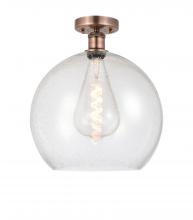 Innovations Lighting 616-1F-AC-G124-14 - Athens - 1 Light - 14 inch - Antique Copper - Semi-Flush Mount