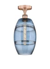 Innovations Lighting 616-1F-AC-G557-8BL - Vaz - 1 Light - 8 inch - Antique Copper - Semi-Flush Mount