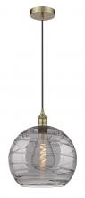 Innovations Lighting 616-1P-AB-G1213-14SM - Athens Deco Swirl - 1 Light - 14 inch - Antique Brass - Cord hung - Pendant