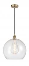 Innovations Lighting 616-1P-AB-G124-14 - Athens - 1 Light - 14 inch - Antique Brass - Cord hung - Pendant