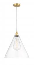 Innovations Lighting 616-1P-SG-GBC-162 - Berkshire - 1 Light - 16 inch - Satin Gold - Mini Pendant