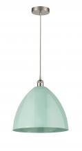 Innovations Lighting 616-1P-SN-MBD-16-SF - Plymouth - 1 Light - 16 inch - Brushed Satin Nickel - Cord hung - Mini Pendant