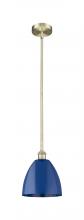 Innovations Lighting 616-1S-AB-MBD-9-BL-LED - Plymouth - 1 Light - 9 inch - Antique Brass - Cord hung - Mini Pendant