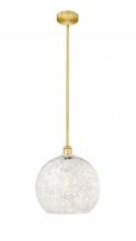 Innovations Lighting 616-1S-SG-G1216-14WM - White Mouchette - 1 Light - 14 inch - Satin Gold - Stem Hung - Pendant